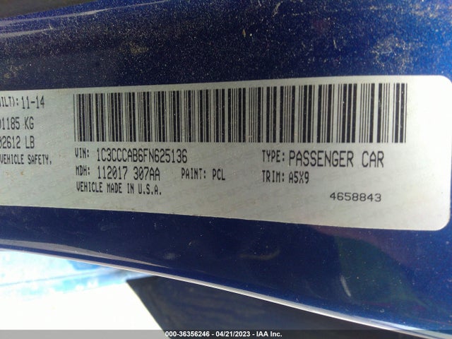 1C3CCCAB6FN625136 Chrysler 200 Limited