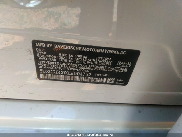 BMW X5 Xdrive40i 2020 5UXCR6C0XL9D04732 Image 9