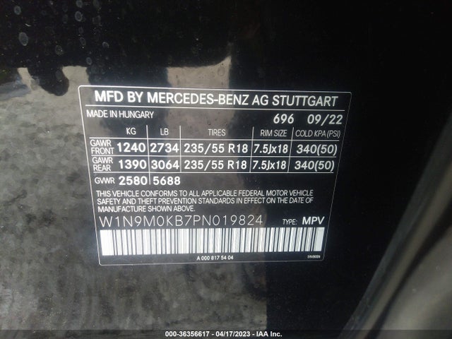 2023 Mercedes-Benz EQB, VIN: W1N9M0KB7PN019824