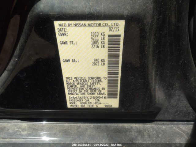 1N4AL3AP2FC269946 Nissan ALTIMA 2.5