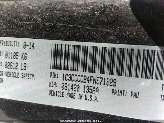 Chrysler 200 C 2015 1C3CCCCB4FN571929 Image 9