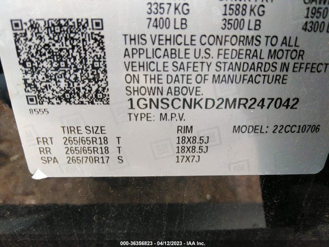 Chevrolet Tahoe Lt 2021 1GNSCNKD2MR247042 Image 9