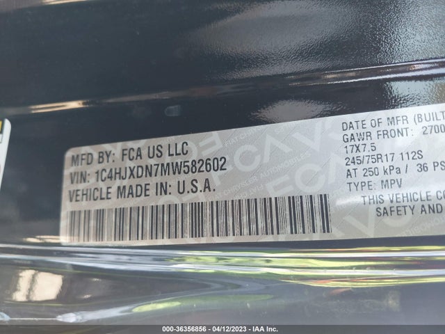 1C4HJXDN7MW582602 Jeep Wrangler Unlimited Sport S