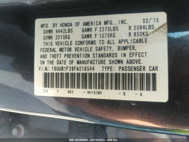 19UUB1F39FA016544 Acura TLX