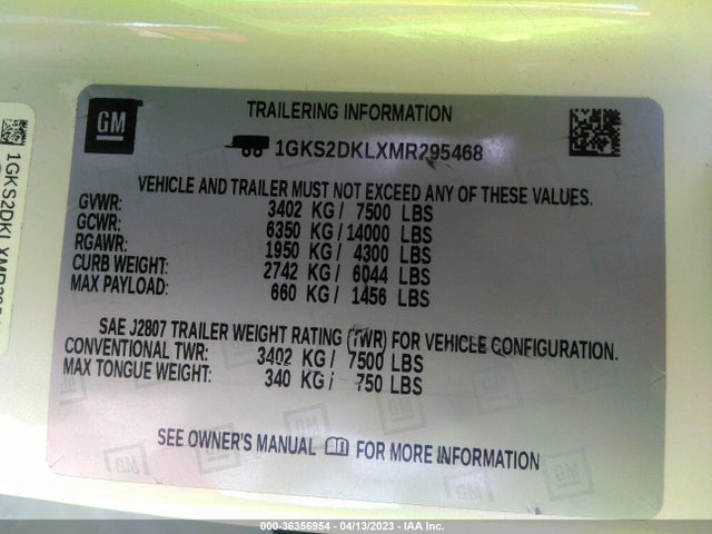 GMC YUKON DENALI 2021 1GKS2DKLXMR295468 Image 9