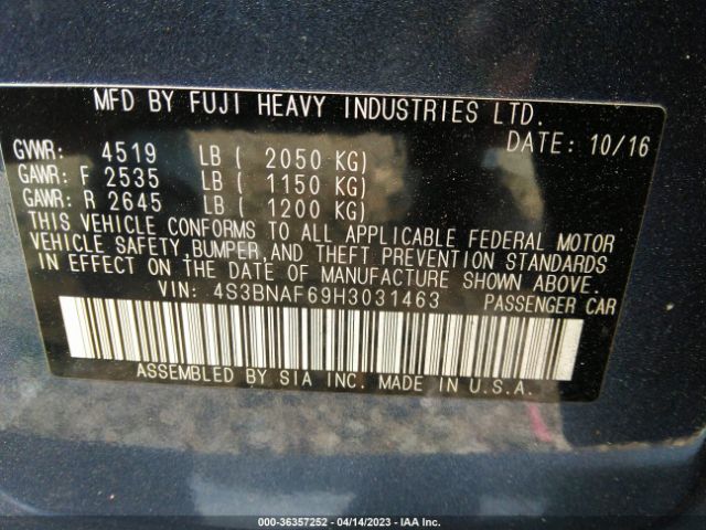 4S3BNAF69H3031463 Subaru Legacy Premium
