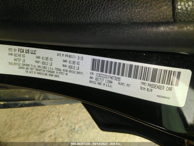 Chrysler 200 C 2015 1C3CCCCG1FN673295 Image 9
