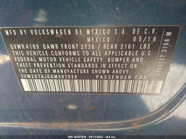 3VW267AJ0GM387029 Volkswagen Jetta Sedan 1.4t S W/technology