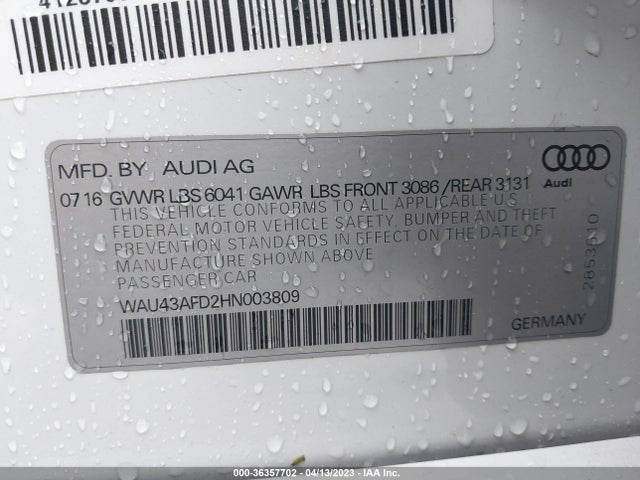 WAU43AFD2HN003809 Audi A8 L Sport
