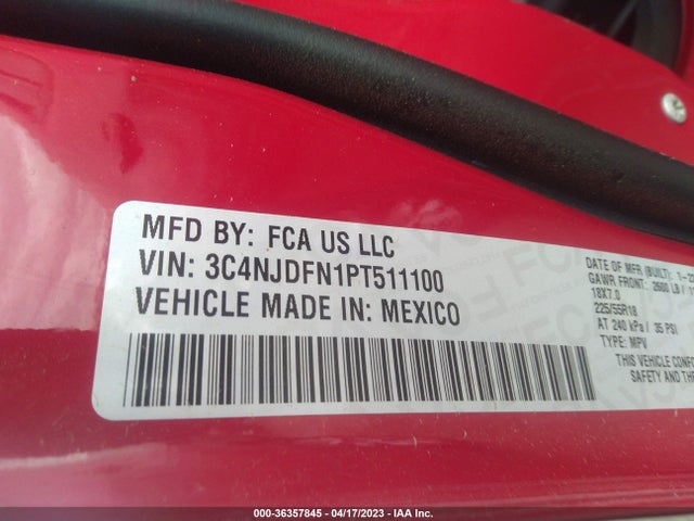 2023 JEEP COMPASS LATITUDE LUX VIN: 3C4NJDFN1PT511100