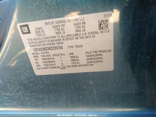 1GTV2UEC8EZ235730 GMC Sierra 1500 Sle