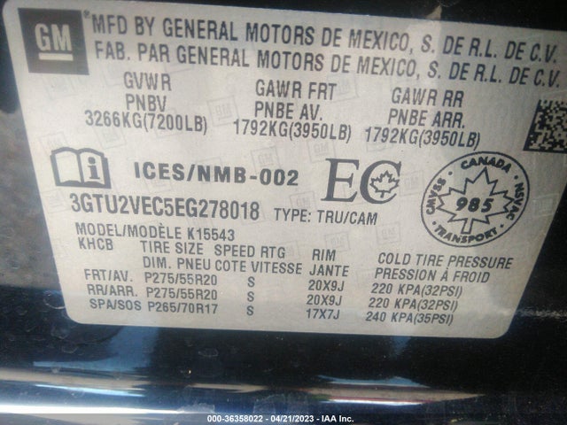 GMC Sierra 1500 Slt 2014 3GTU2VEC5EG278018 Image 9