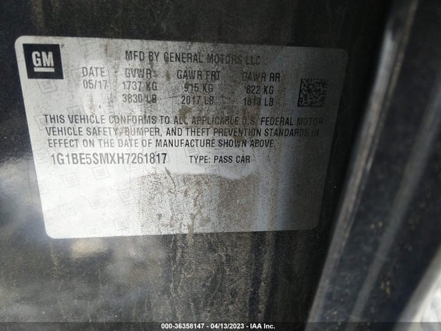 Chevrolet CRUZE LT 2017 1G1BE5SMXH7261817 Image 10