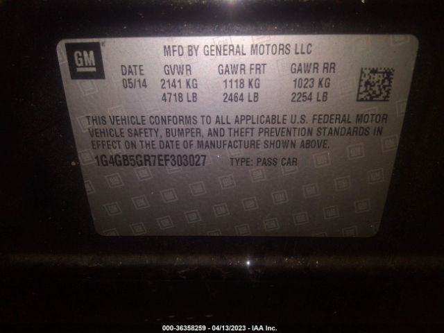 1G4GB5GR7EF303027 Buick Lacrosse Leather