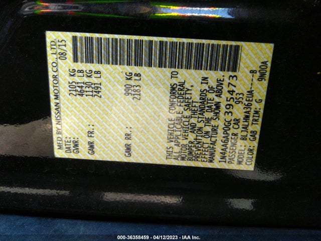Nissan Maxima 3.5 Platinum 2016 1N4AA6AP0GC395473 Image 10