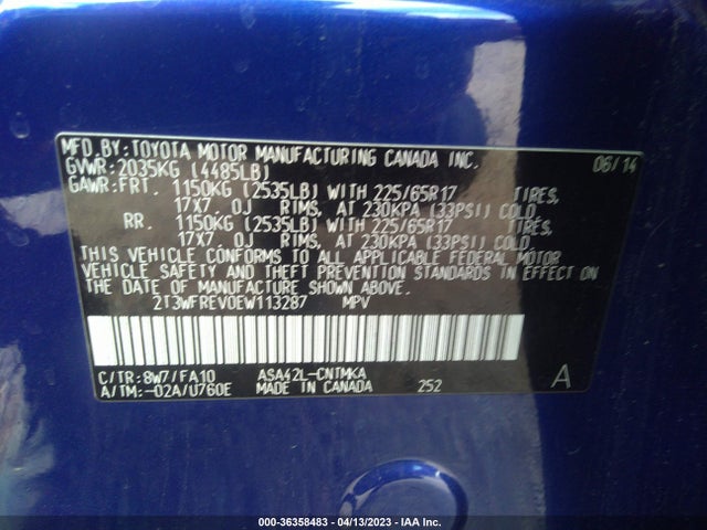 Toyota Rav4 Xle 2014 2T3WFREV0EW113287 Image 11