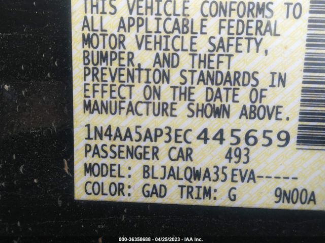 1N4AA5AP3EC445659 Nissan Maxima 3.5 S