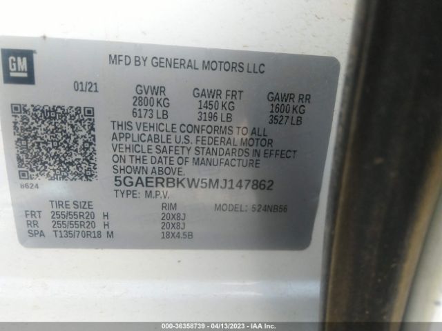 5GAERBKW5MJ147862 Buick Enclave Essence