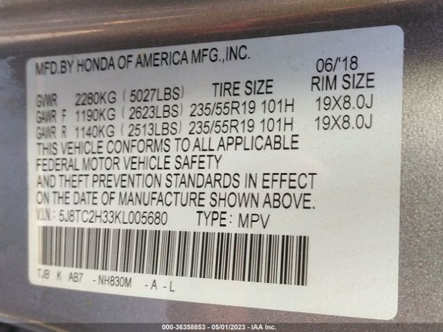 5J8TC2H33KL005680 Acura RDX