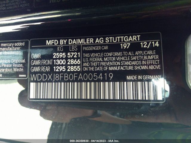 WDDXJ8FB0FA005419 Mercedes-Benz S-class S 550