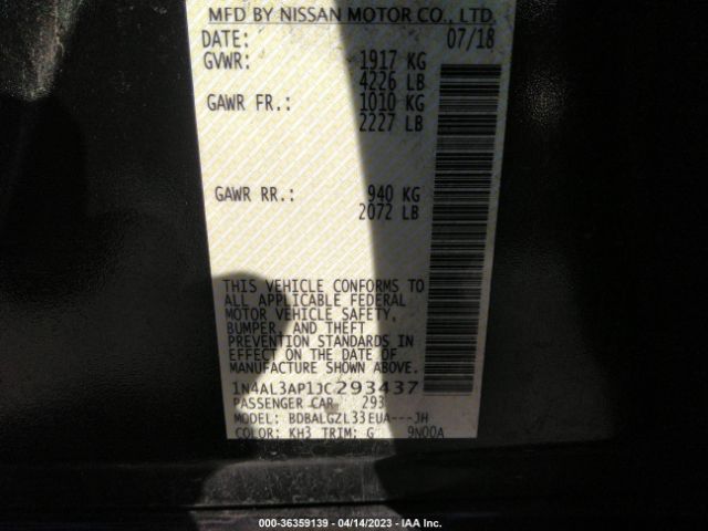 1N4AL3AP1JC293437 Nissan Altima 2.5 S