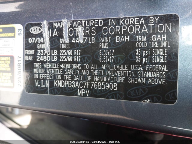 KIA Sportage Lx 2015 KNDPB3AC7F7685908 Image 9