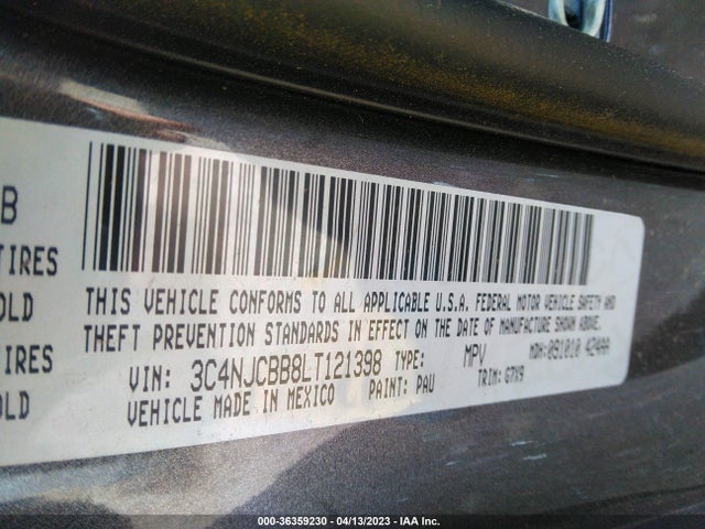 3C4NJCBB8LT121398 Jeep Compass Latitude