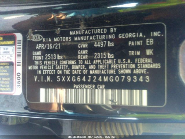 5XXG64J24MG079343 KIA K5 Gt-line