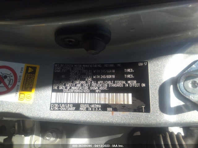 Toyota Highlander Xle/se 2017 5TDJZRFH9HS474050 Image 9
