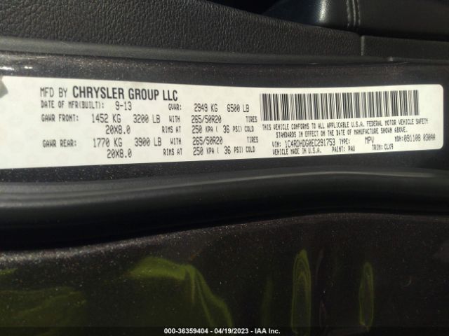 1C4RDHDG0EC291753 Dodge DURANGO LIMITED
