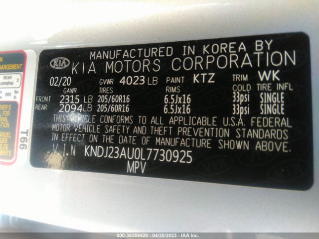 KNDJ23AU0L7730925 KIA SOUL S
