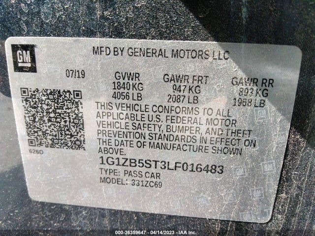 Chevrolet MALIBU LS 2020 1G1ZB5ST3LF016483 Image 9