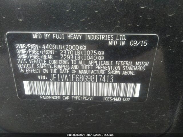 JF1VA1E68G9817413 Subaru Wrx Premium