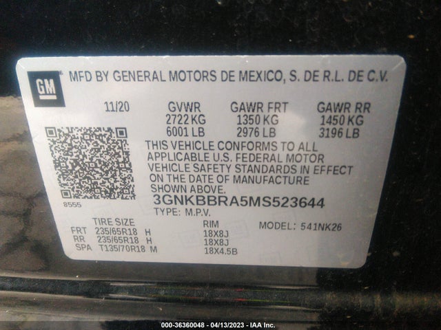 Chevrolet Blazer Lt 2021 3GNKBBRA5MS523644 Image 9