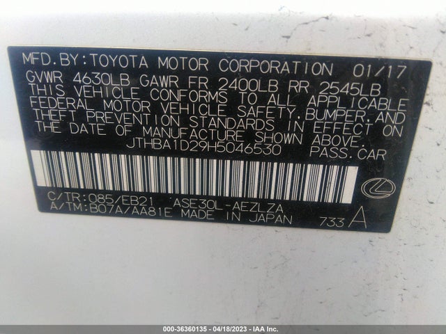 JTHBA1D29H5046530 Lexus Is Is Turbo