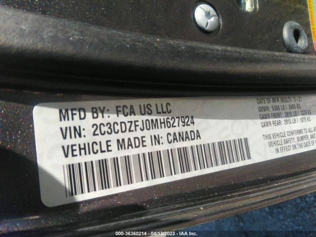 2C3CDZFJ0MH627924 Dodge Challenger R/t Scat Pack