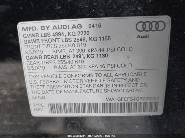 WA1GFCFS4GR023207 Audi Q3 Prestige