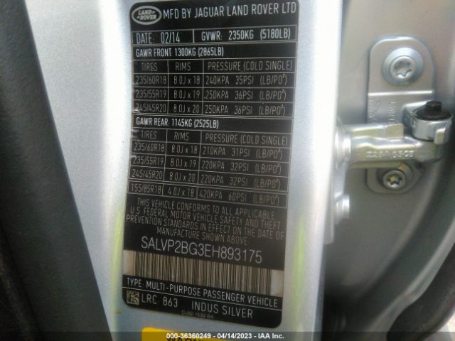 SALVP2BG3EH893175 Land Rover Range Rover Evoque Pure Plus