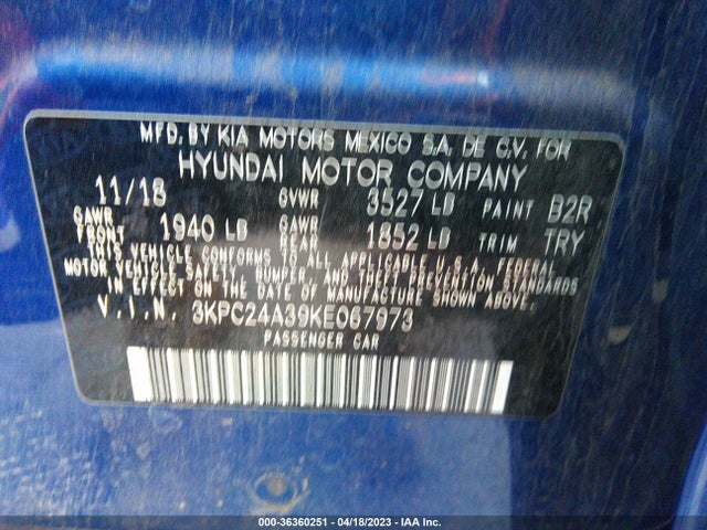 Hyundai ACCENT SE 2019 3KPC24A39KE067973 Image 10