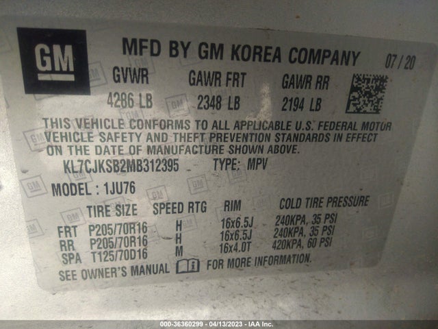 Chevrolet TRAX LS 2021 KL7CJKSB2MB312395 Image 9