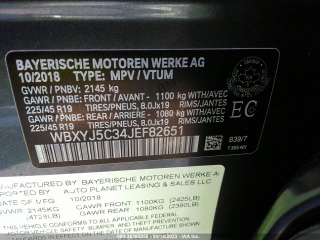 WBXYJ5C34JEF82651 BMW X2 Xdrive28i