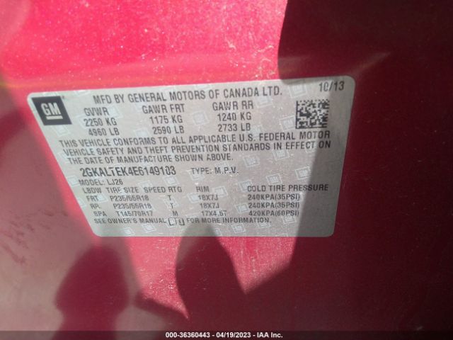 2GKALTEK4E6149103 GMC Terrain Slt