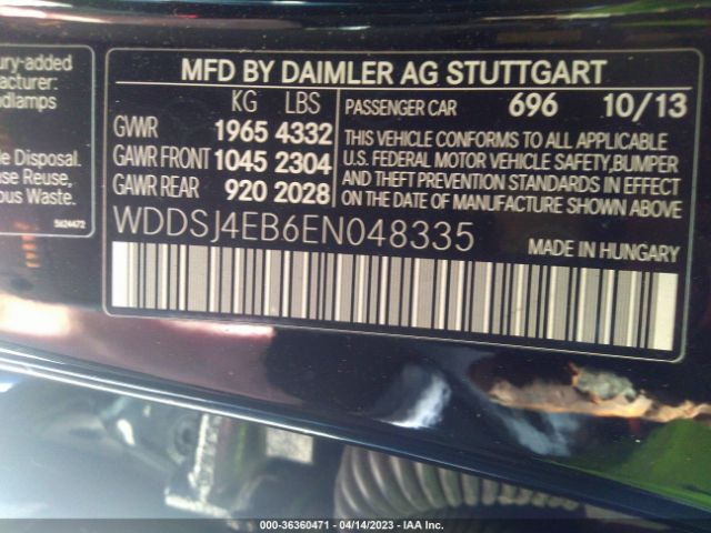 WDDSJ4EB6EN048335 Mercedes-Benz Cla-class Cla 250