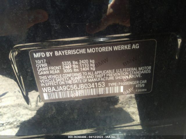 WBAJA9C56JB034153 BMW 5 Series 530e Iperformance