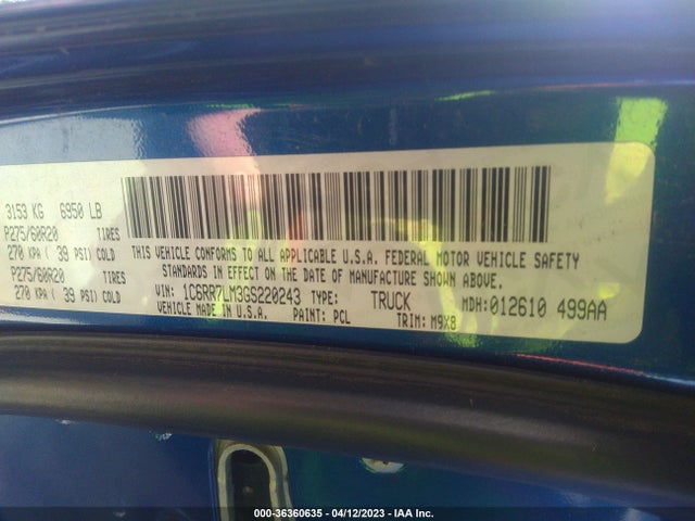 RAM 1500 2016 1C6RR7LM3GS220243 Image 10