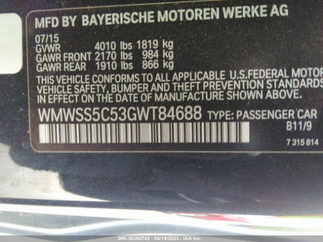 WMWSS5C53GWT84688 Mini Cooper Paceman S