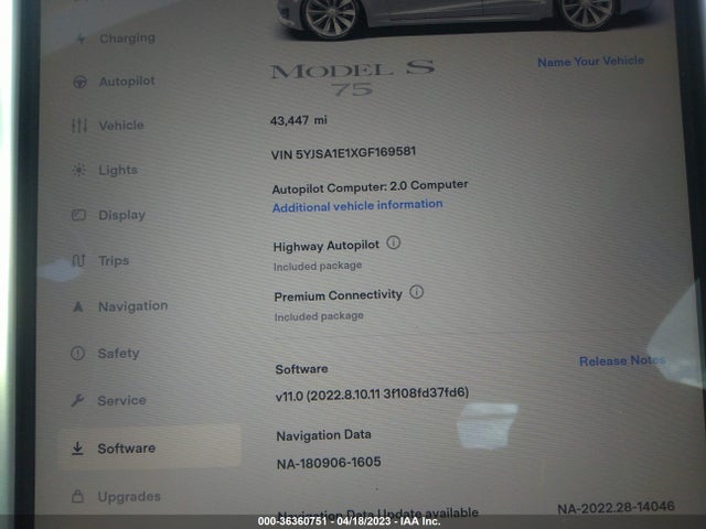 Tesla Model S 70 Kwh 2016 5YJSA1E1XGF169581 Image 8