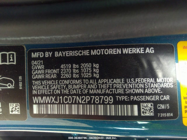 2022 Mini Clubman, VIN: WMWXJ1C07N2P78799