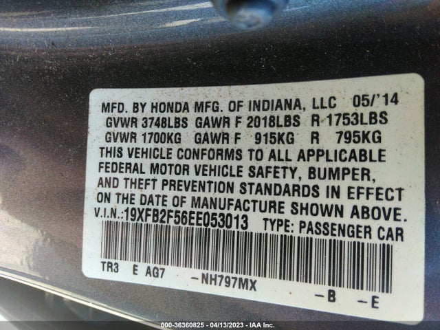 Honda Civic Sedan Lx 2014 19XFB2F56EE053013 Image 9
