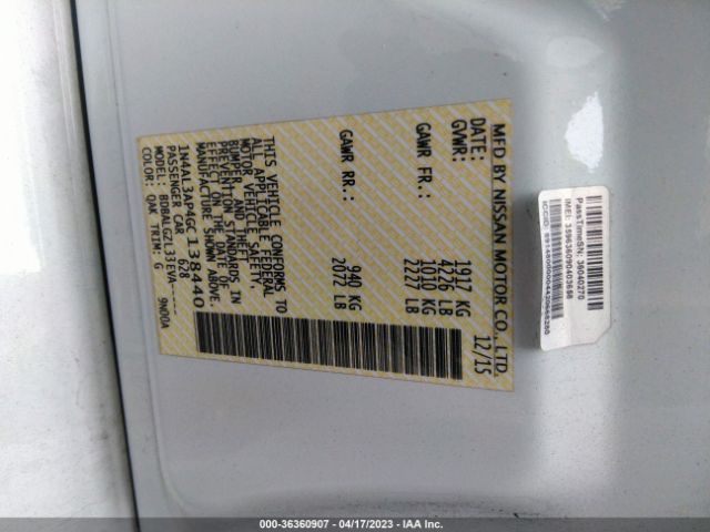 1N4AL3AP4GC138440 Nissan Altima 2.5 S